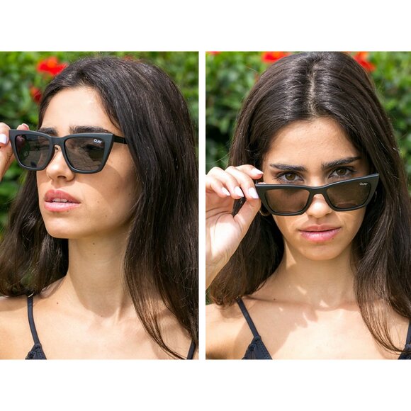 QUAY x Desi Perkins Ltd Ed “Don't @ Me” Cat-Eye Sunglasses (Black/Smoke) – NWOT - Picture 8 of 13